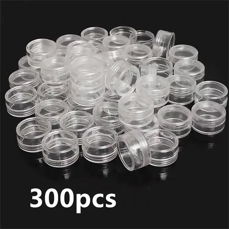 50/100/300pcs 5g Transparent Cosmetic Bottles Containers Pot Sample Clear Cream Jar For Nail Arts Small Clear Can Tin For Balm