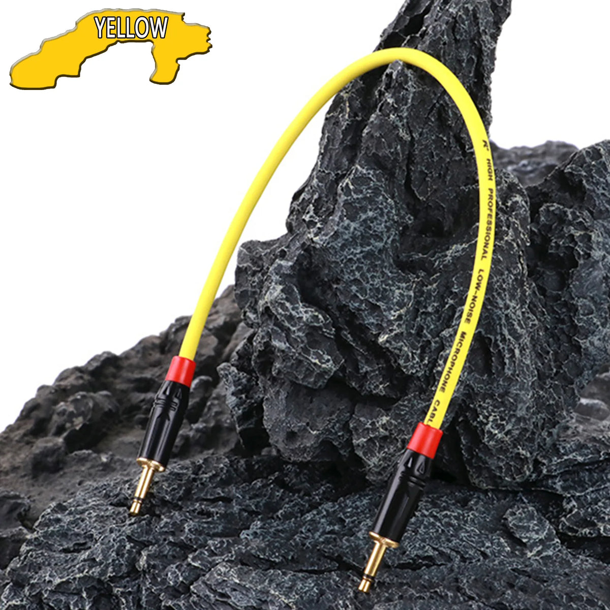 3.5mm Mono TS Male to Male Audio Cable Extension, Gold Plated, Shielded, Black