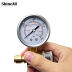 3/8 "stainless steel brass, quick insert shock-proof pressure 5000PSI Pressure washer Pressure gauge red pointer, high precision