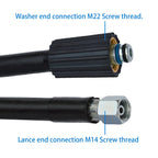 1Pc 6m /8m /10m /15m Pressure Washer Replacement Hose M22 Screw M14 Thread 5800 PSI Max 60℃ PVC Stainless Steel Car Wash Pipe