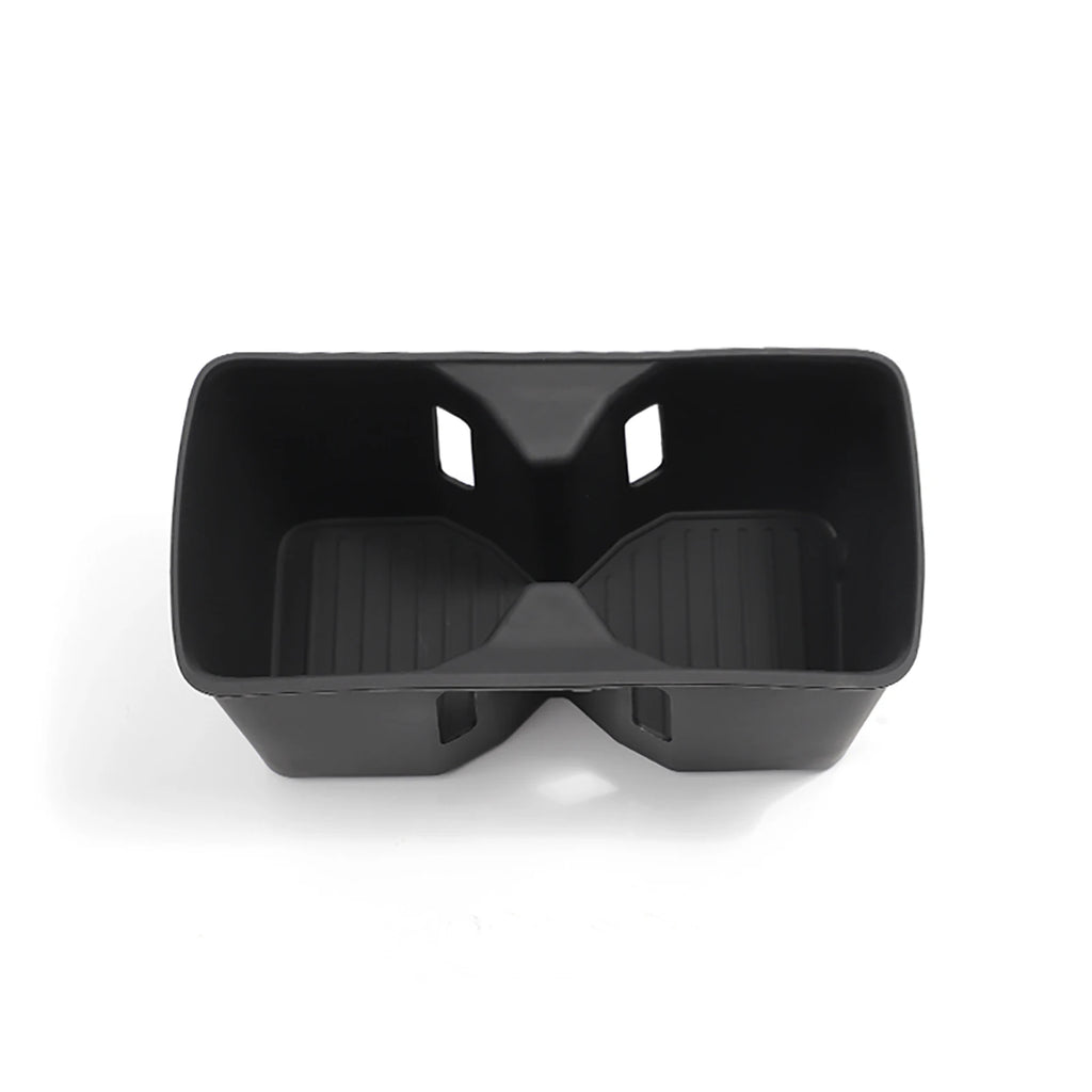 for Hyundai Santa Fe 2024 2025 2026 Water Cup Holder Storage Box Silicone Shock-Absorbing Cup Tray Tidying Car Accessories