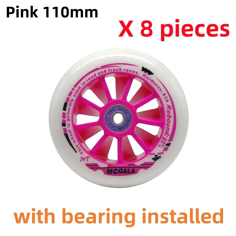 8 Pcs/lot Speed Skating wheels High Response Matter Juice Roller Skates Speeding Racing Wheel 90mm 100mm 110mm Free Shipping