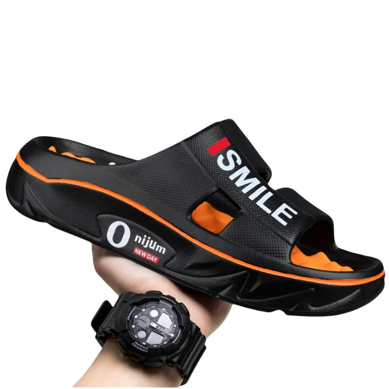 Summer New Men's Massage Slippers Indoor Outdoor Sandals Beach Men Casual Shoes Soft Slides Flip-flops Men Women Home Slippers