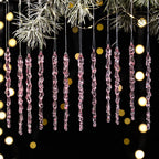 Transparent Acrylic Icicle Christmas Ornaments Xmas Tree Hanging Pendant Crystal Twisted Icicle Snowflake Home Party Decoration