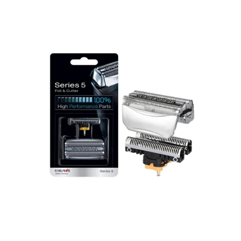 Silver 51s Replacement Foil Head Cutter Compatible for Braun 5 Series Electric Shaver wfs1 wfs2 510, 550, 560, 570cc, 590cc...