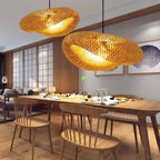 Newest Bamboo Pendant Lamps Ceiling Lights Rattan Wicker Lustre Hand Knit Braiding Suspended Home Dining Braided Decoration HOT