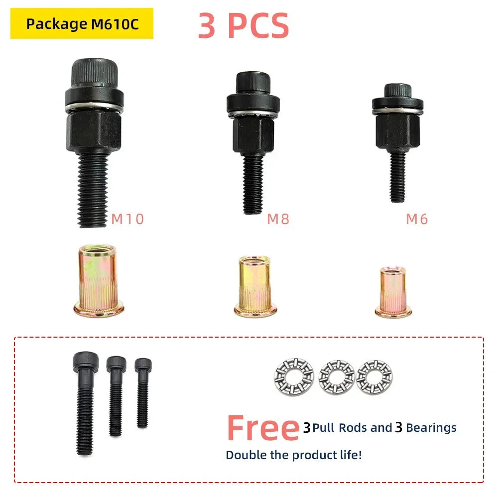Rivet Nut Tool Drill Adapter M3 M4 M5 M6 M8 M10 Simple Installation Electric  Manual Cordless Riveter Metal License Plate