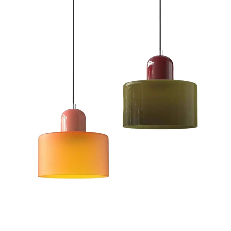 Glass pendant light chandelier, E27 socket, 1.9m cord, 90-260V, white shade