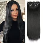 4Pcs/Set 20Inch Synthetic Hair Clip In Long Wavy Thick Hairpieces For Women Full Head Synthetic Hair Extensions Ombre Hairpieces