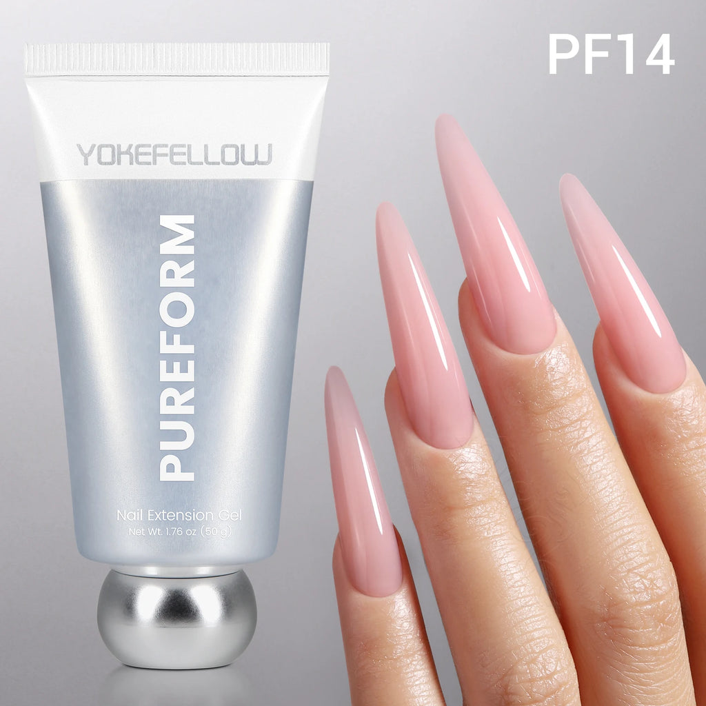 YOKEFELLOW PUREFORM Poly Gel Nail Extension Gel 50g Hard Builder Gel Pink Red