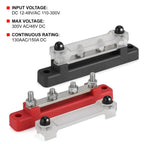 48V 150A Marine 8x1/4 M6 Power Distribution Block with Cover 12V-48V Busbar Terminal Block Battery Bus Bar Terminal Block
