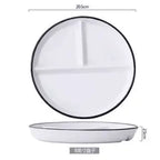 One Person Vegetable Plate Home Ceramic Cartoon Children's Divided Plate Three Panel Breakfast Plate with Separate Dishes