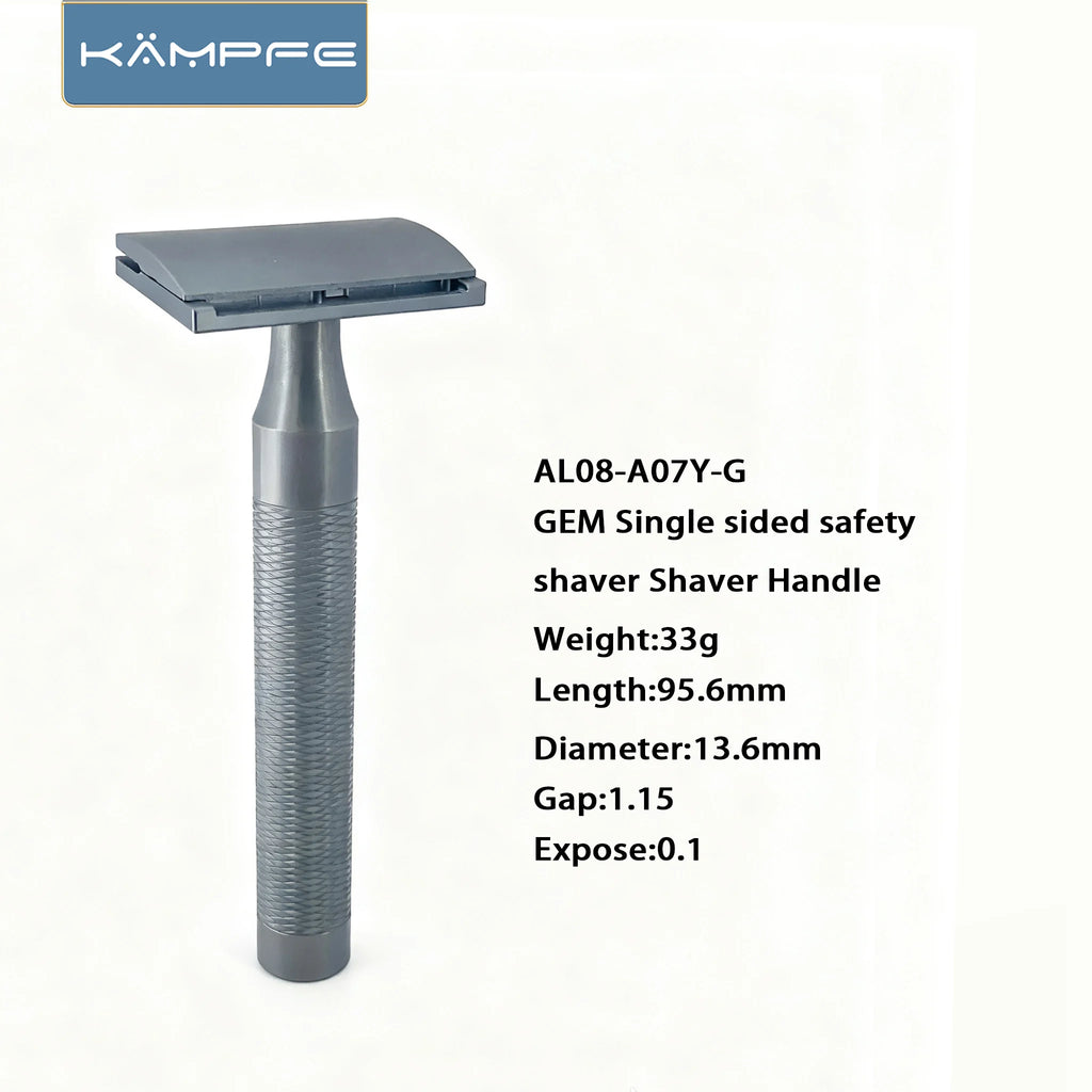 KAMPFE Aluminum CNC Machining  Handle Light Weight 1 Single-edged Blade  Mens Shaving Safety Razor  shaver