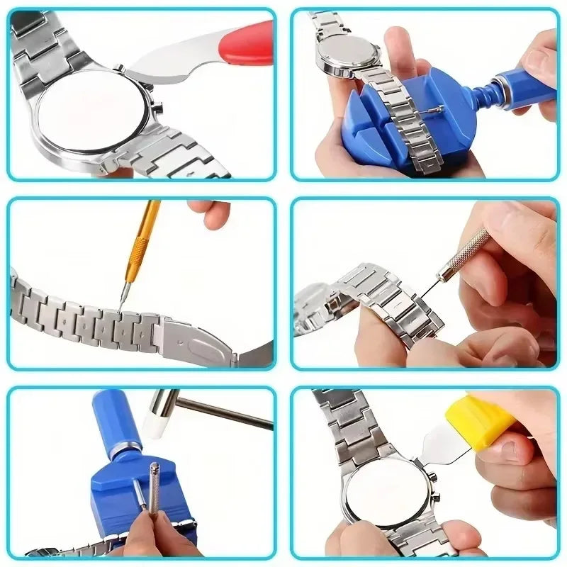 147pcs Watchmaker Jewelry Repair Tools Kit Includes Case Opener and Remover Set Professional Clock Repair Tool for DIY Watch