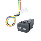 1 PC Green LED Car Dual Switch Fog Lights Radar Power Supply LED DRL Headlight On Off Switch Button Fit for Nissan X-TRAIL 2023