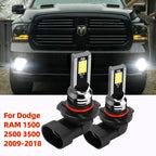 9006 HB4 LED Fog Light Bulbs 6000K Cold White, 2pc, for Dodge Ram 1500 2500 3500 2009-2018