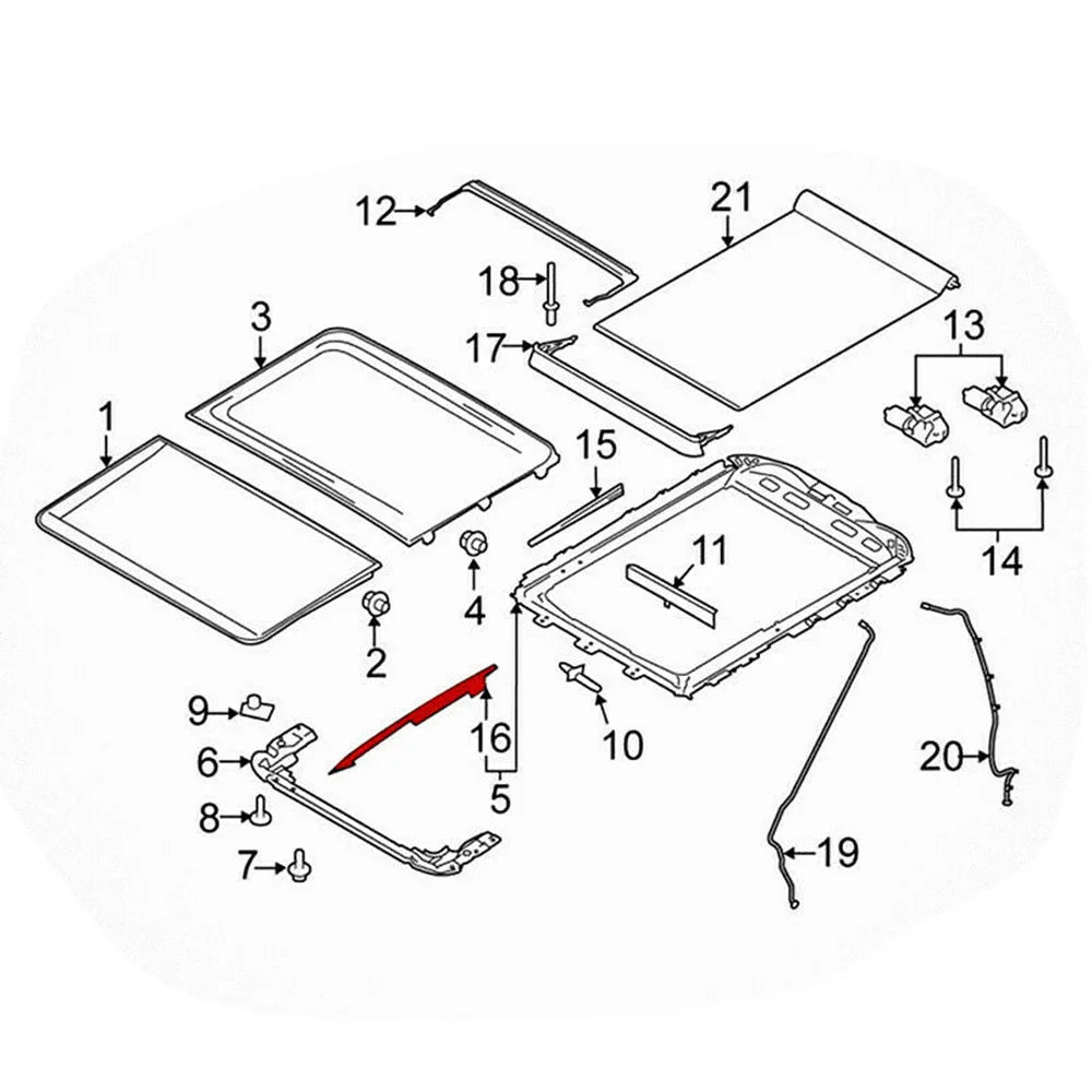 Sunroof Track Assembly Repair Kit for Ford F150 F250 F350 F450 FL3Z-1651071-A Car Accessories