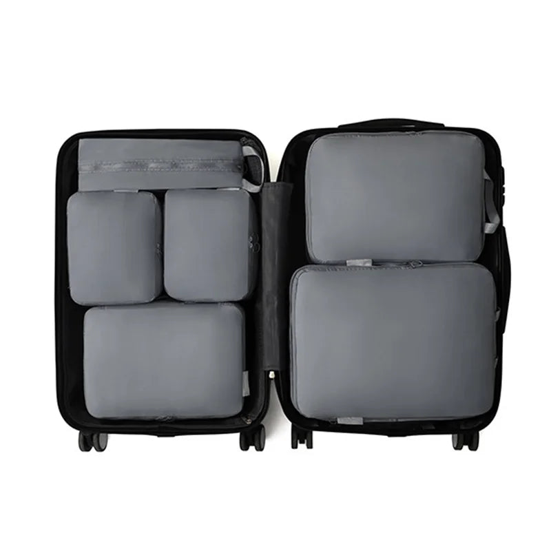 6Pcs Travel Compression Packing Cubes Bag Waterproof Handheld Clothe Separation Storage Bag Portable Suitcase Clothes Organizers