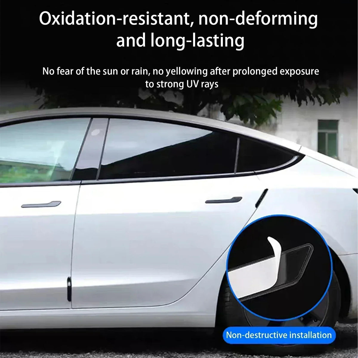 4PCS For Tesla Model 3 Y Juniper Highland 2025-2020 ABS Car Door Edge Stickers Anti-collision Strip Protection Decal Accessories