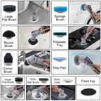 Electric Bathroom Cleaning Brush 10 in 1 Multifunctional Household Wireless Electric Spin Scrubber Cleaning for Kitchen Toilet