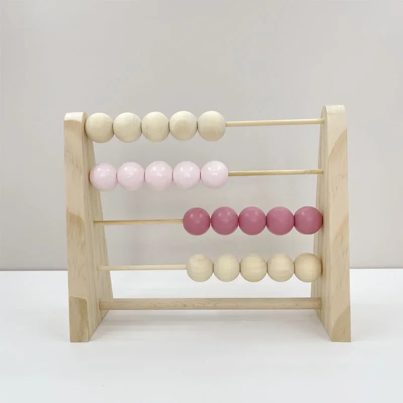 Nordic Wooden Abacus for Kids Room Desktop Decoration Baby Early Learning Math Educational Toy Natural Wood Nursery Decor