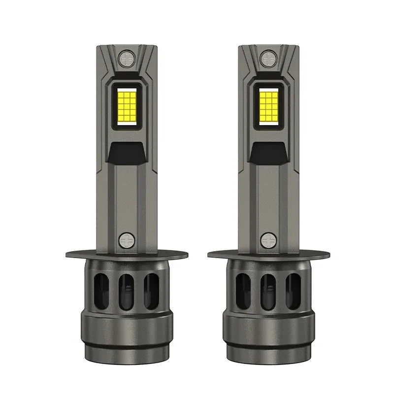 2pcs Mini LED Headlight Bulbs with Fan 6000K 12V/24V - H1/H4/H7 Options