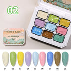 9-Color  Macaron Series Oil Painting Gel, Nail Art Glue, Shiny Bright Colors, High-Saturation Cream Texture Strong Gel, Durable