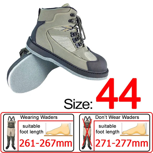 Fishing Shoes, Outdoor Fly Fishing Boots, Felt or Rubber Sole Sea River Reef Rock Fishing Boots, Hunting Fishing Waders Boots