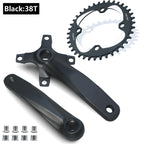 Bicycle crankset square taper single chainring 30T-42T black 152/165/170mm