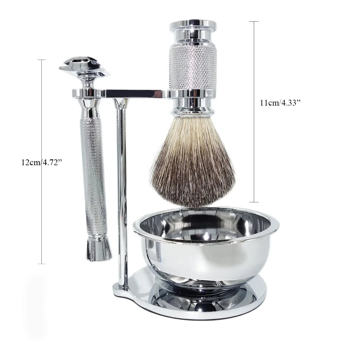 iRAZOR Classic Vintage Double Edge Safety Razor Hair Removal Shaver Grooming Tool Kit with Badger Brush Unique Soap Bowl Set