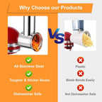 Dishwasher Safe,Stainless Steel Slicer/Shredder Attachment for KitchenAid Stand Mixer, Salad Machine Vegetable Slicer Maker