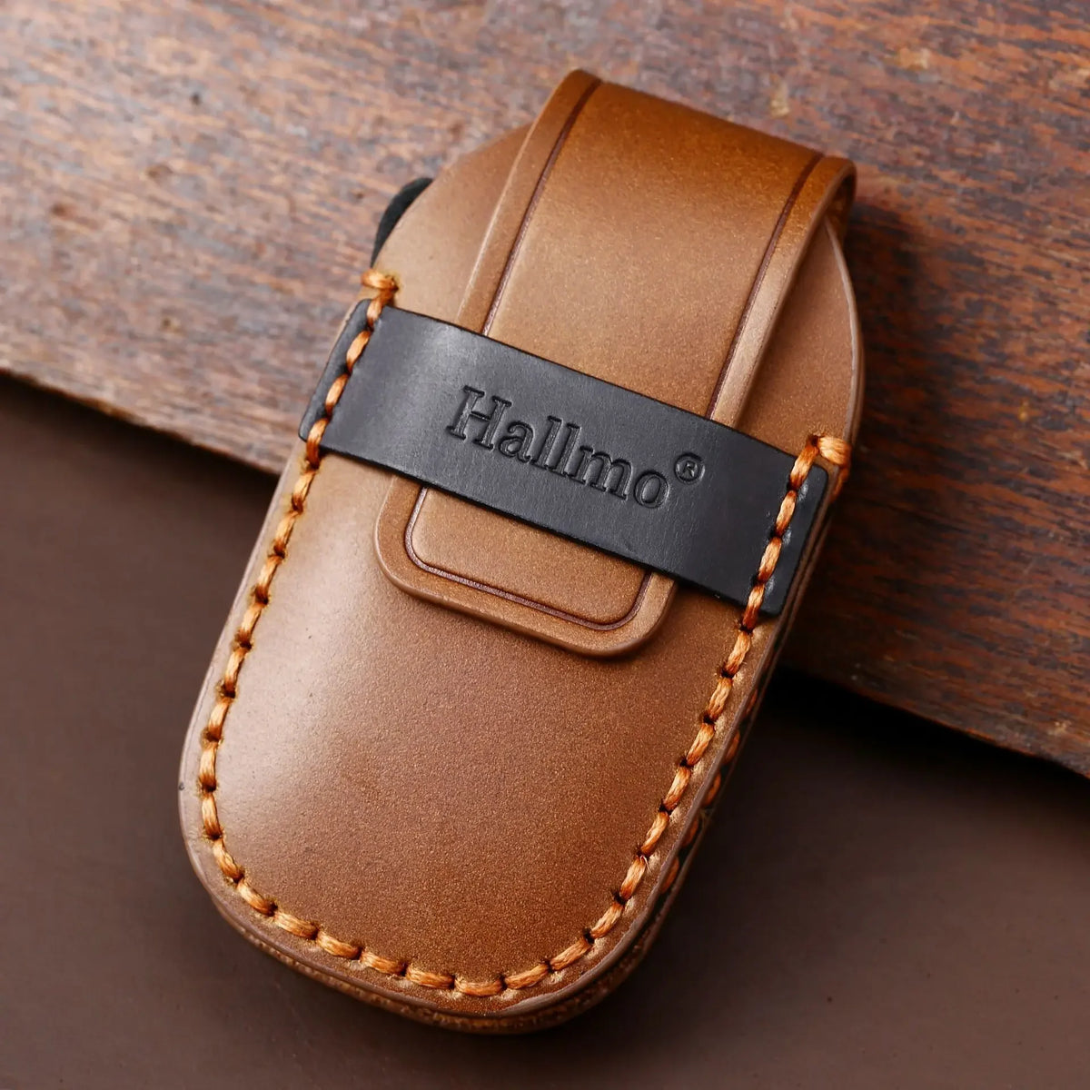 Leather car key fob cover case for Hyundai i30 Kona Elantra Santa Fe, black/blue/brown