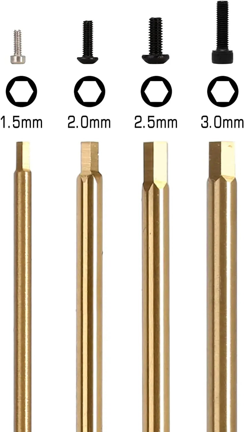 4pcs 1.5mm 2.0mm 2.5mm 3.0mm Hex Screw Driver Screwdriver Set for Racing Drone Helicopter Cars Boat RC Parts