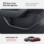 YZ For Tesla Model 3/Y/YL Juniper Highland Door Side Storage Box Full-Cover Front and Rear Interior Storage Box Accessories