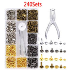 Metal Double Cap Rivets Stud Round Spike Nail With Tool Kits For Shoes Bag Belt Leathercraft Repair Clothing Garment Accessories