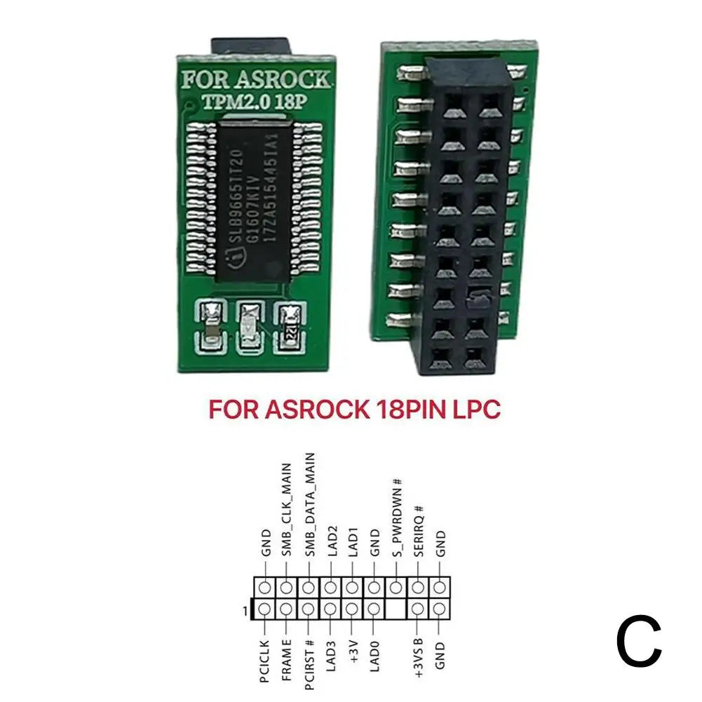 Tpm Module 12 14 18 20 Pin LPC For ASUS MSI GIGABYTE ASRock Encryption Security Module Remote Card TPM 2.0 Module Board