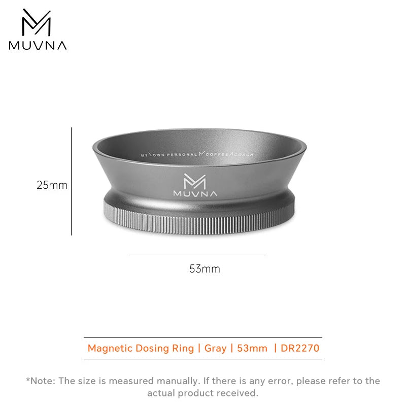 MUVNA Espresso Dosing Funnel, Coffee Portafilter Funnel with 8 Magnetized Steel, Compatible with 51/53/58mm Portafilter