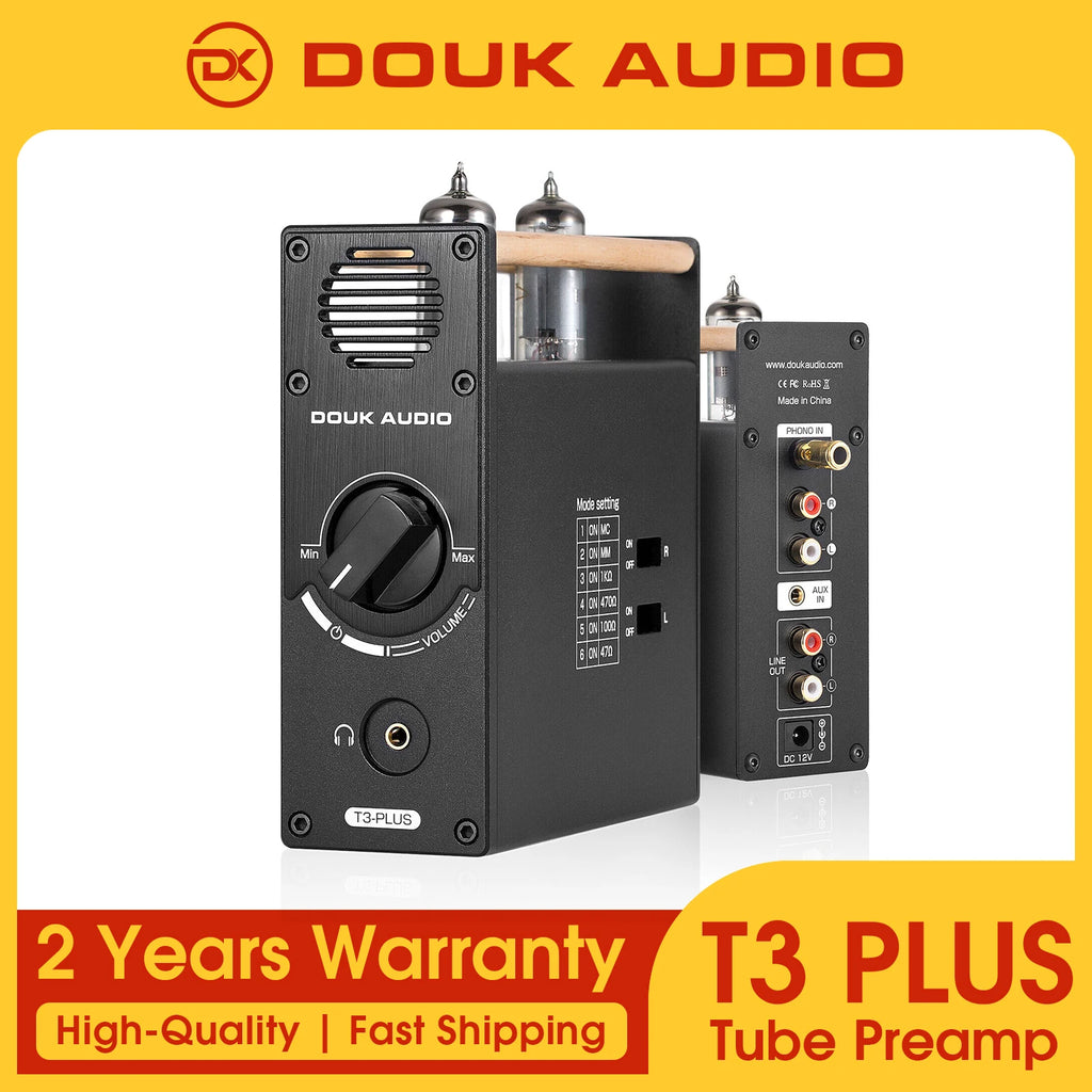 Douk Audio Vacuum Tube Phono Preamp MM/MC Turntable Stereo Desktop Pre-Amplifier Headphone Amp
