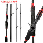 Casting Spinning Fishing Rod 2.1/1.8m UltraLight  Lure Rod  Carbon Fiber Rod Pole 4/5 Section with EVA Handle 3-15g Lure WT