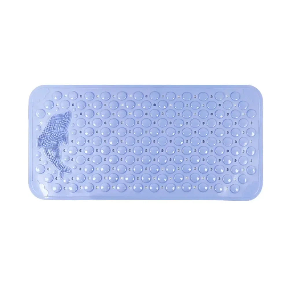 Bathroom anti-slip mat silicone world PVC shower anti-fall mat dolphin massage suction cup floor mat with drainage hole
