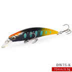 TSURINOYA 6pcs DW75 Sinking Jerkbait Fishing Lure 70mm 8.9g Minnow Hard Lure With Hook ABS Plastic Isca Artificial Leurre