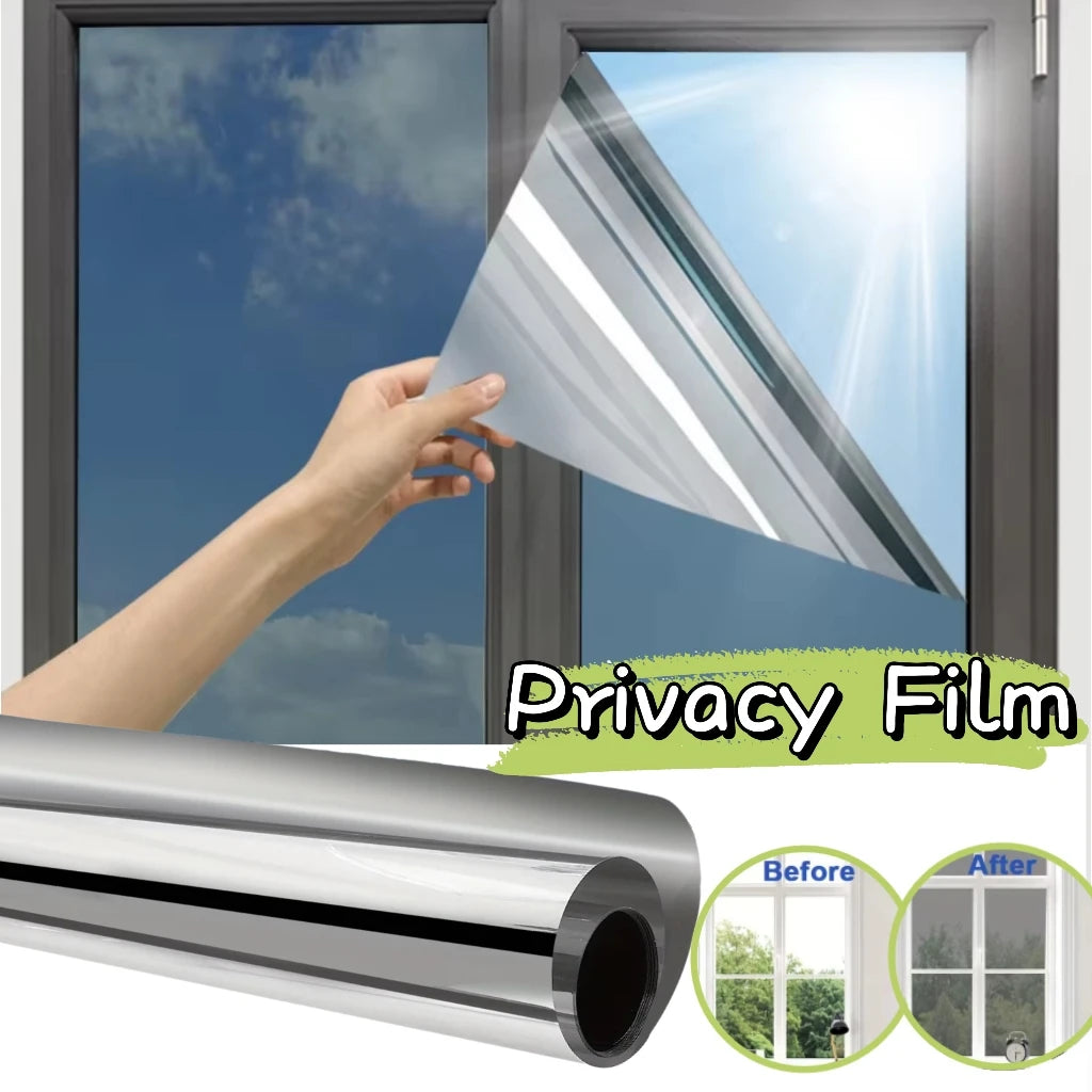 One Way Tint Mirror Window Film Daytime Privacy Self-adhesive Film Vinyl Sun Blocking Anti UV Glass Door Sticker Home Decoration