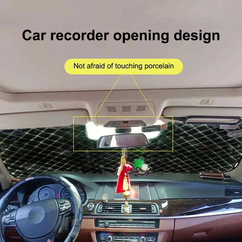 BLALION Car Windshield Snow Covers Winter Front Window Thickened Protector Anti Snow Ice Shield Cover Hole for Dash Cam Monitor