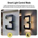 12CM Solar Lighted House Number Outside Light-up LED Address Number Waterproof House Number Light Address Sign Home Decor