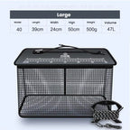 Floating fish basket, foldable fishing rack bucket, portable foldable fishing net for storing fishing equipment in the cage