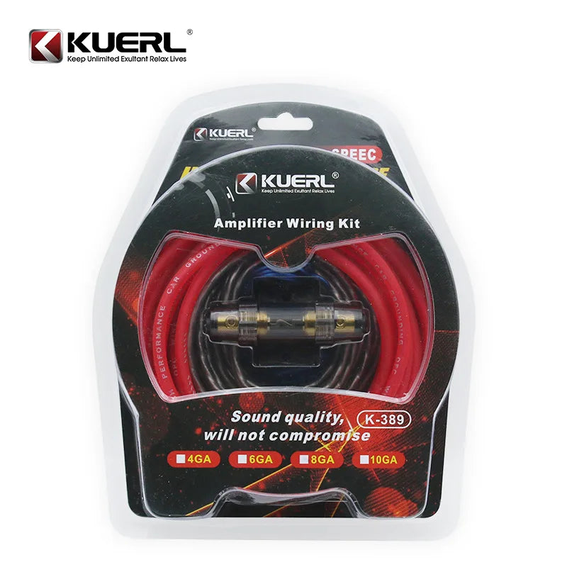 4/6/8/10 GA Car Amplifier Wiring Kit Car Amplifier Cable Set 60Amp Fuse Holder Set Subwoofer Modification Connection Cable Kit