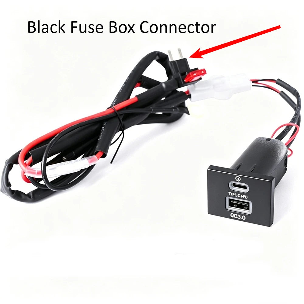 Dual USB Car Charger for Ford Focus 2 Mk2 2009-2011 QC3.0 + Type-C PD Fast Charging Socket No Wiring Damage