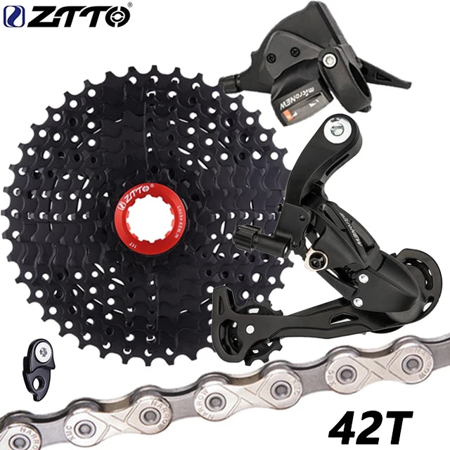 ZTTO MTB 9 Speed Set 1X9 Shifter Rear Derailleur 9V 50T Cassette K7 Sprocket Parts For m370 m430 m590 DEORE Single Crank System
