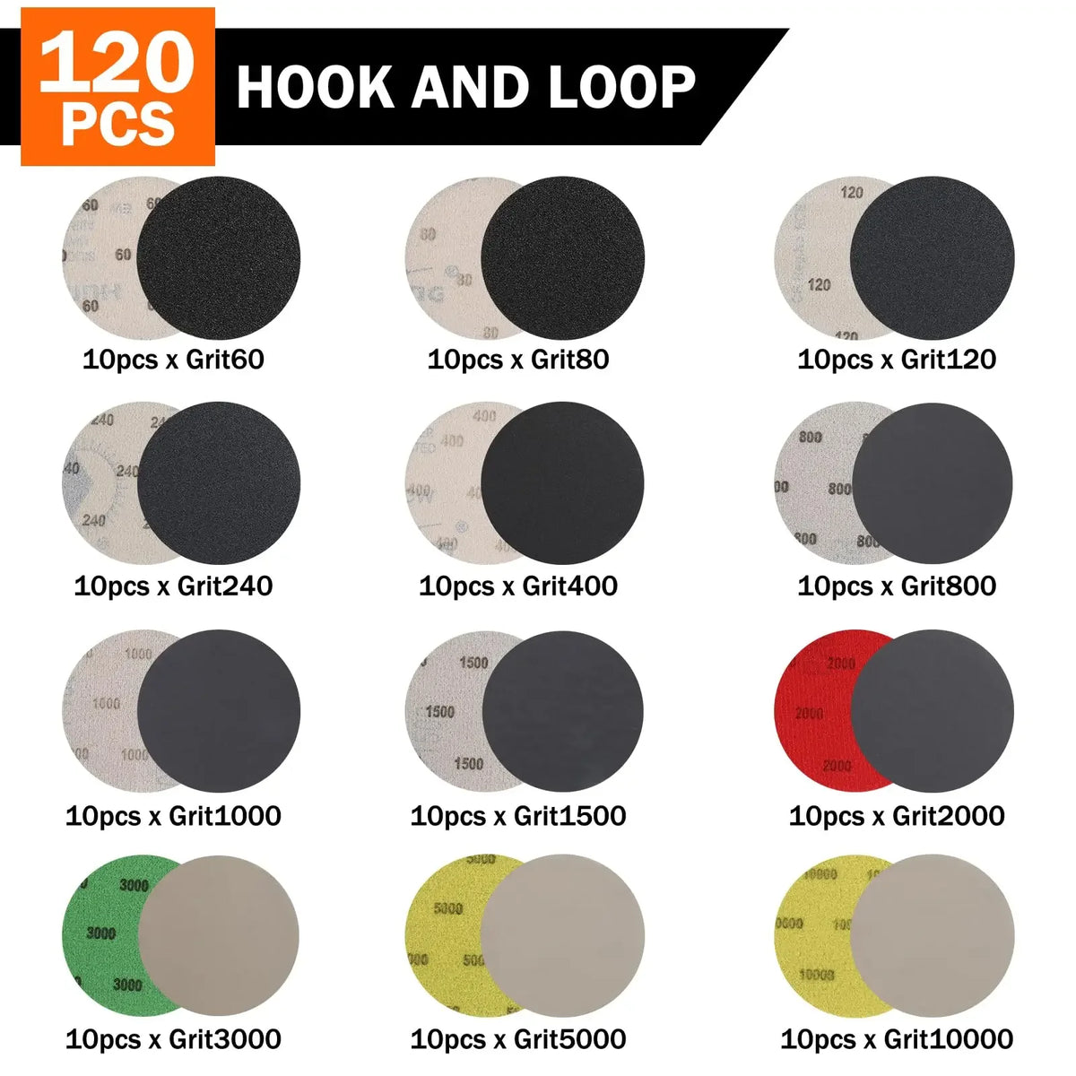 3 Inch Wet Dry Headlight Restoration Kit 133 Pcs Hook and Loop Sandpaper for Polishing and Sanding Wood Stone Lacquer Surface