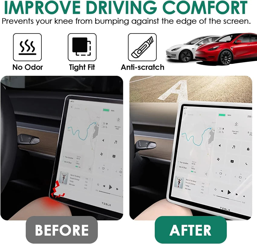 For Tesla Juniper Y Highland 3 YL Silicone Central Control Screen Frame Cover Anti-Scratch Edge Protector Car Interior Accessori